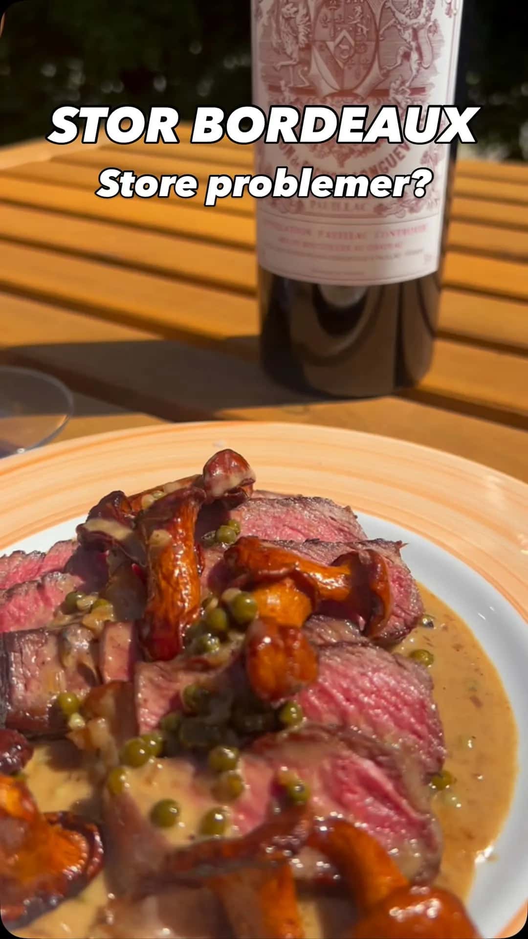 Steak au Poivre til en 26 år gammel Bordeaux